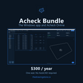 Acheck Desktop on Windows: a 12-course parcel with closure, precision 1:97,045, area and plan view. $300 a year, one seat, no AutoCAD required